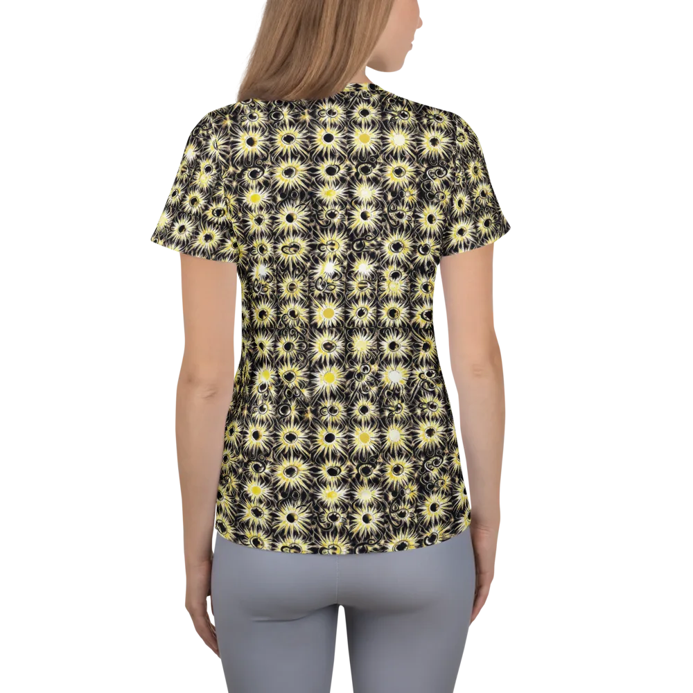Gilded Sunburst on Women's Athletic T-Shirt — Back