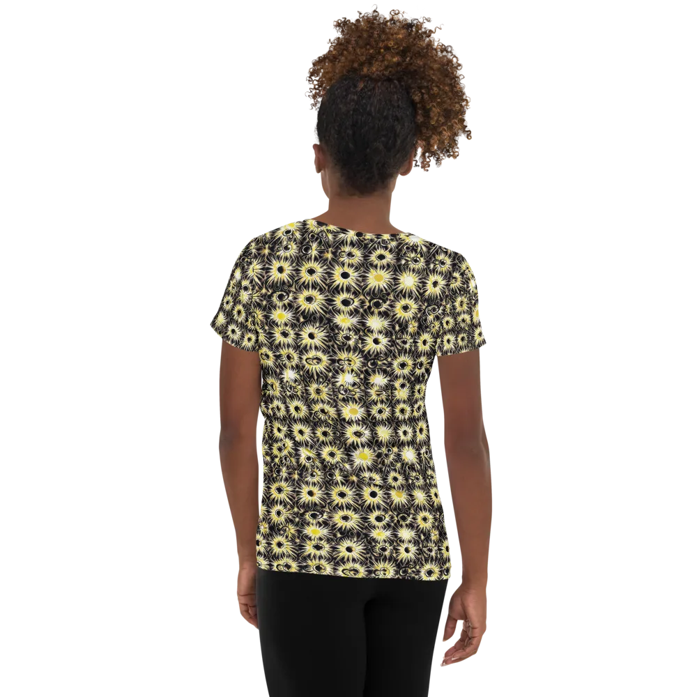 Gilded Sunburst on Women's Athletic T-Shirt — Back