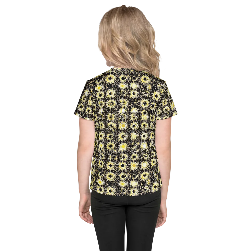 Gilded Sunburst on Kids Crew Neck T-Shirt — Back