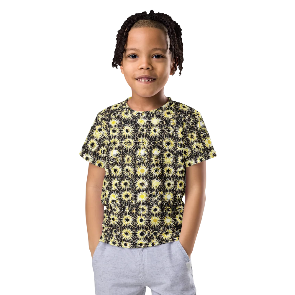 Gilded Sunburst on Kids Crew Neck T-Shirt — Front