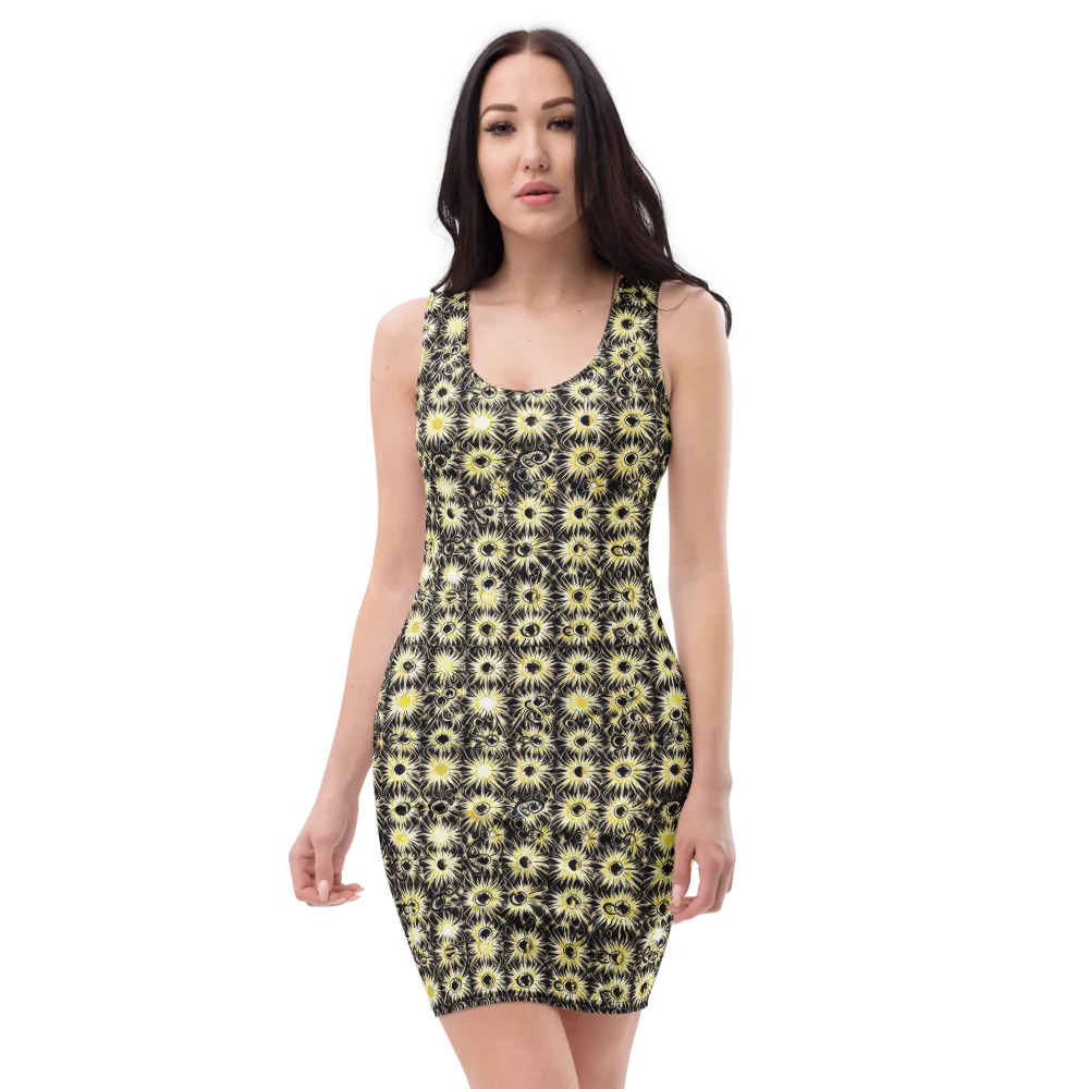 Gilded Sunburst on Bodycon Dress — Front