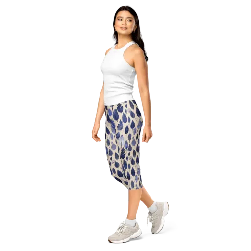 Moonlit Foliage on a Capri Leggings