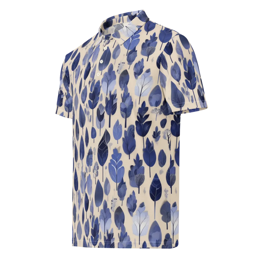 Moonlit Foliage on Men's Slim Fit Polo Shirt — Left Front