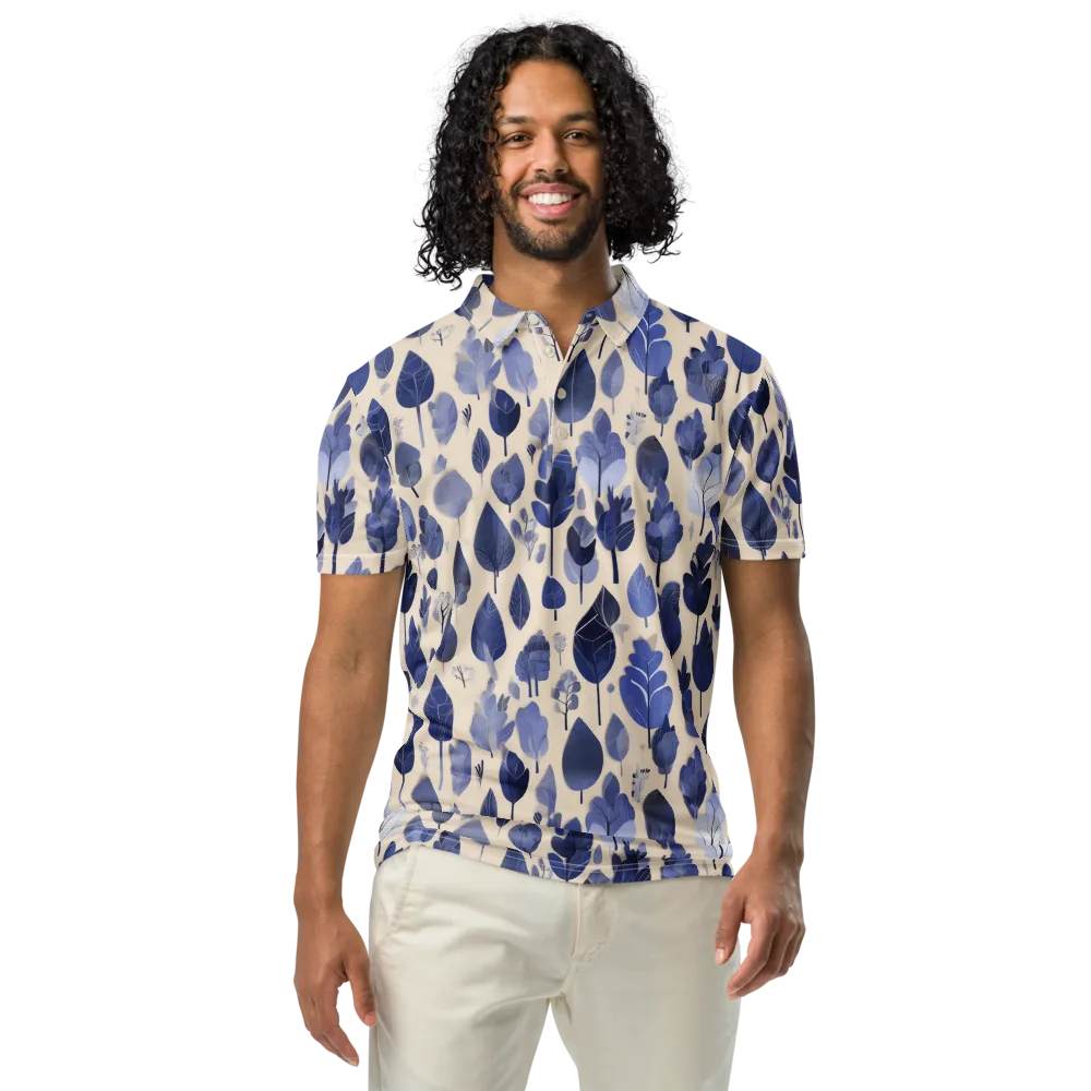 Moonlit Foliage on Men's Slim Fit Polo Shirt — Front
