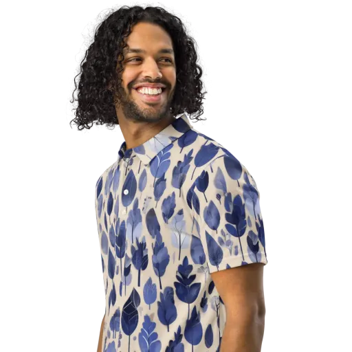 Moonlit Foliage on a Men's Slim Fit Polo Shirt