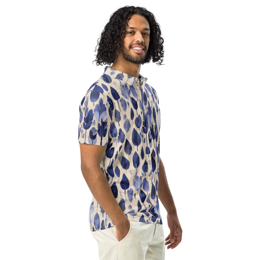 Moonlit Foliage on Men's Slim Fit Polo Shirt — Right Front
