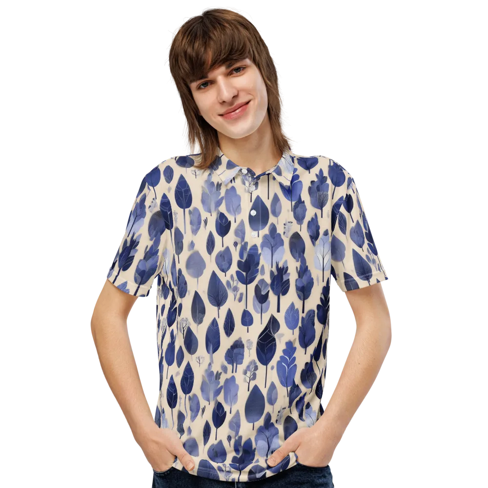 Moonlit Foliage on Men's Slim Fit Polo Shirt — Front