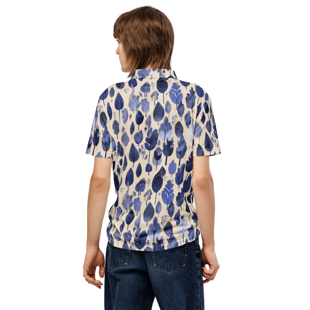 Moonlit Foliage on Men's Slim Fit Polo Shirt — Back