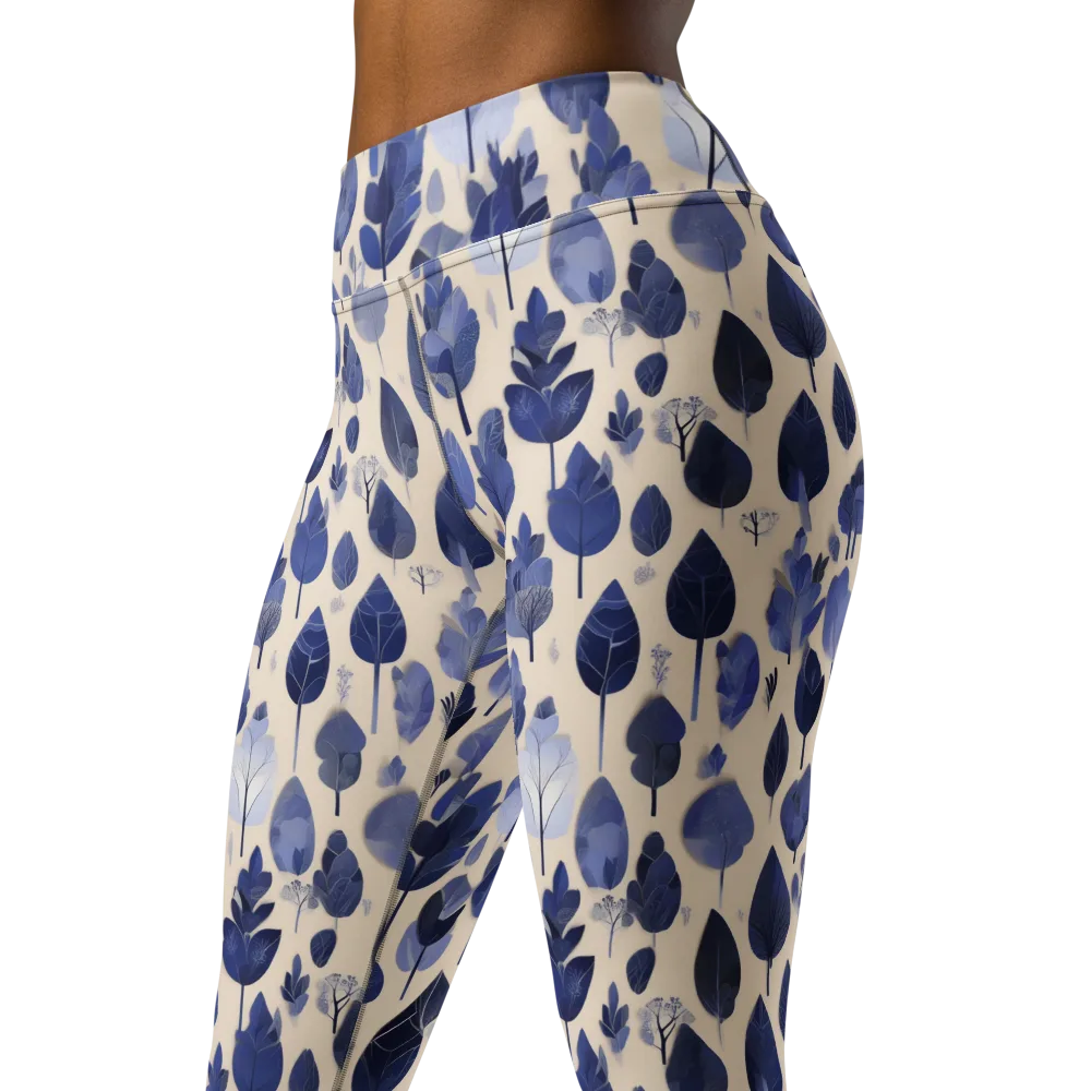 Moonlit Foliage on Yoga Leggings — Left Front