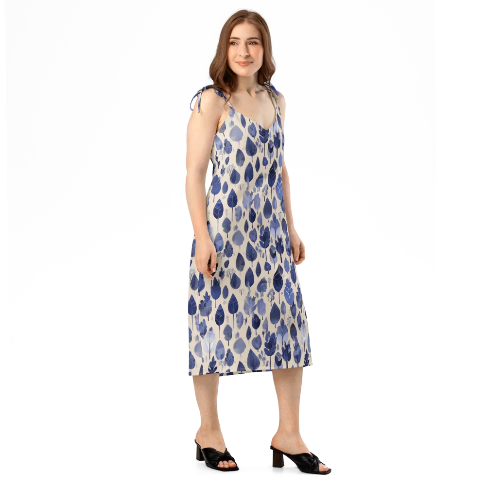 Moonlit Foliage on Slip Dress — Right Front
