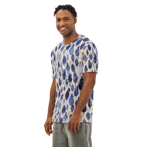 Moonlit Foliage on a Men's Cotton Crew Neck T-Shirt
