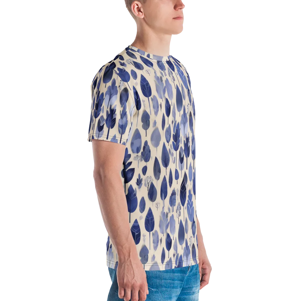 Moonlit Foliage on Men's Crew Neck T-Shirt — Right