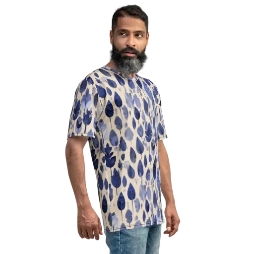 Moonlit Foliage on a Men's Crew Neck T-Shirt
