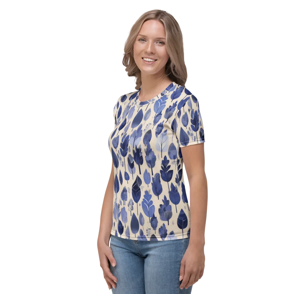 Moonlit Foliage on Women's Crew Neck T-Shirt — Left