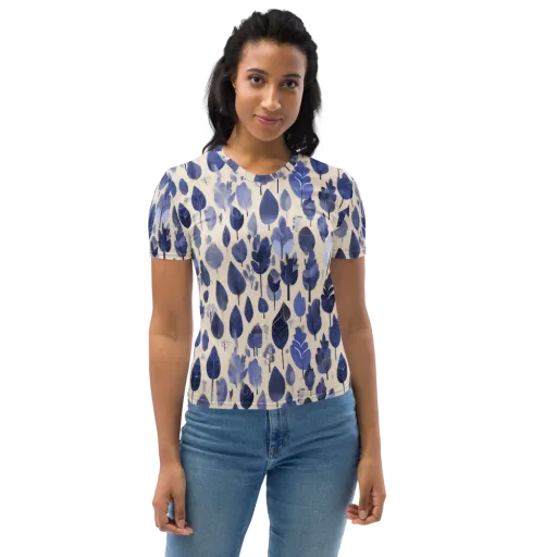 Moonlit Foliage on a Women's Crew Neck T-Shirt