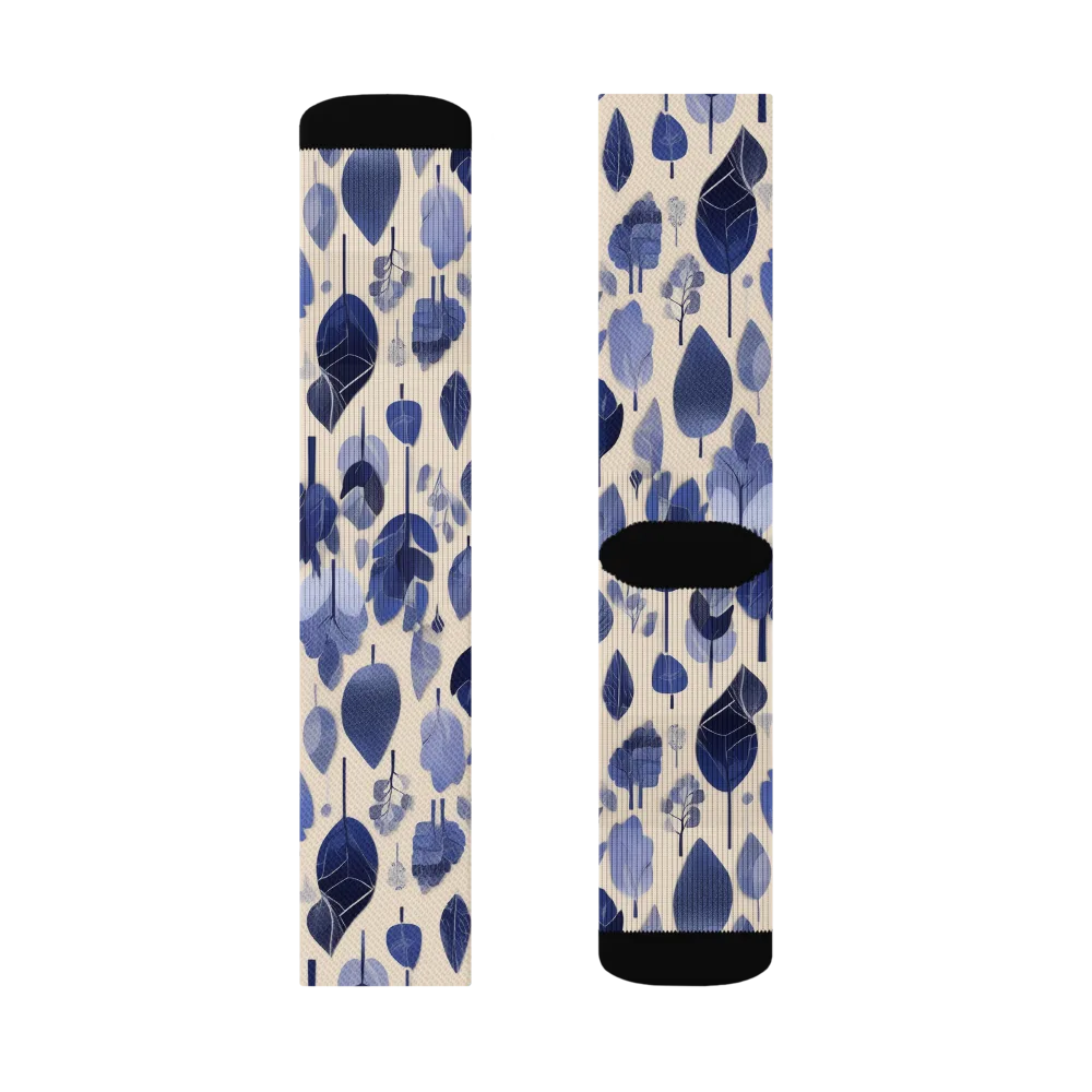 Moonlit Foliage on Socks — Left Sock