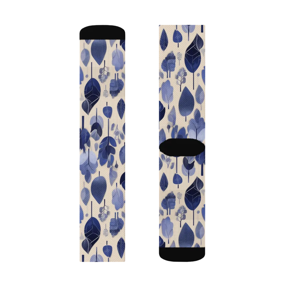 Moonlit Foliage on Socks — Right Sock