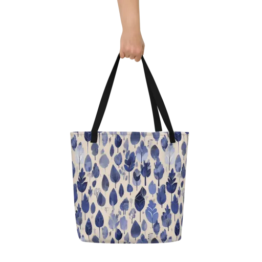 Moonlit Foliage on a Large Tote Bag W/ Pocket