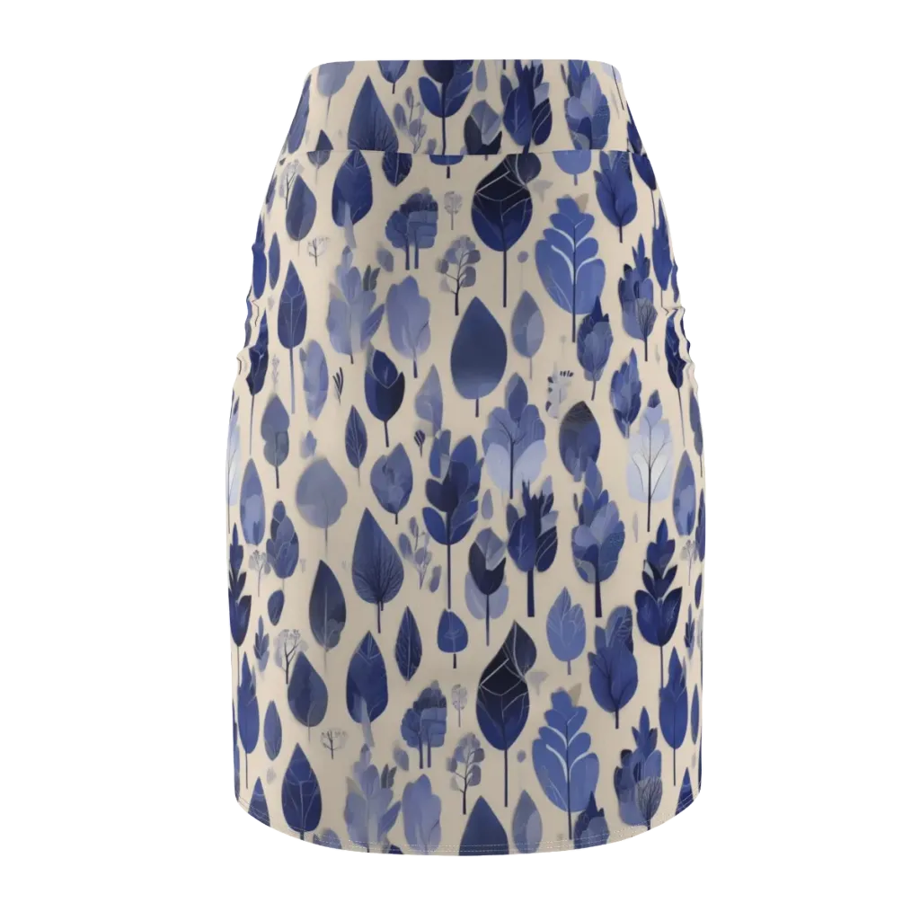 Moonlit Foliage on Pencil Skirt — Back