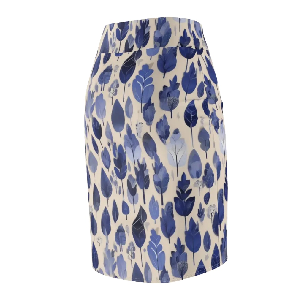 Moonlit Foliage on Pencil Skirt — Back Side