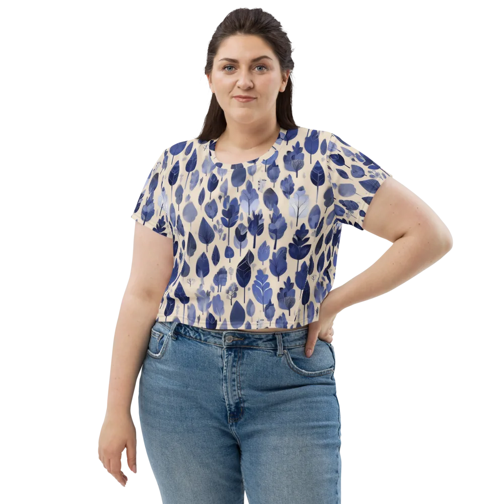 Moonlit Foliage on Crop Tee — Front