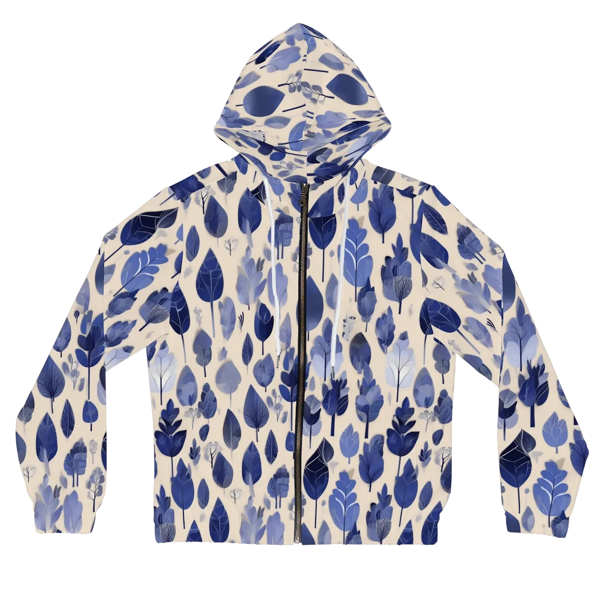 Moonlit Foliage on Women's Full-Zip Hoodie — Front