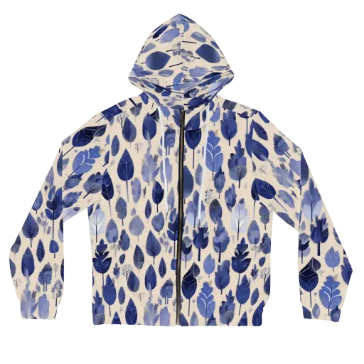 Moonlit Foliage on a Women's Full-Zip Hoodie