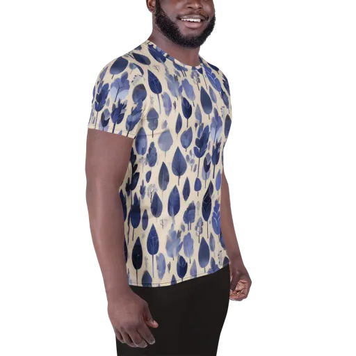 Moonlit Foliage on a Men's Athletic T-Shirt