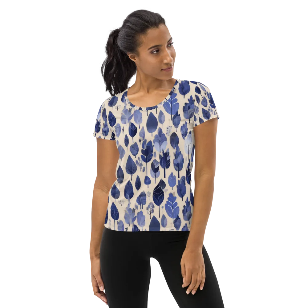 Moonlit Foliage on Women's Athletic T-Shirt — Front