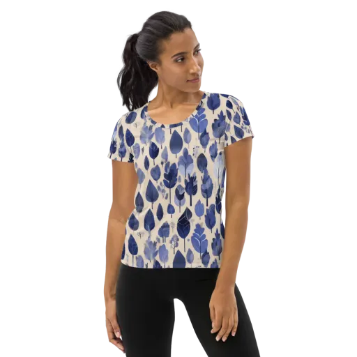 Moonlit Foliage on a Women's Athletic T-Shirt