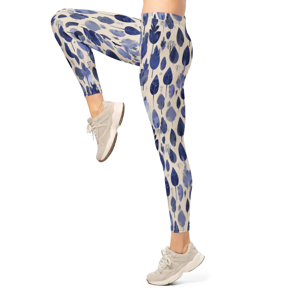 Moonlit Foliage on Leggings — Left