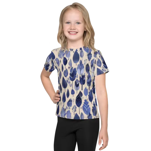 Moonlit Foliage on a Kids Crew Neck T-Shirt
