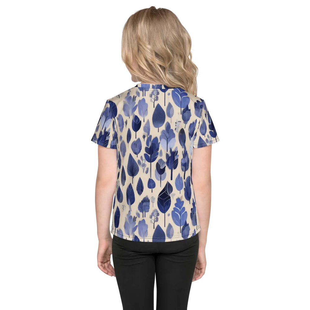 Moonlit Foliage on Kids Crew Neck T-Shirt — Back