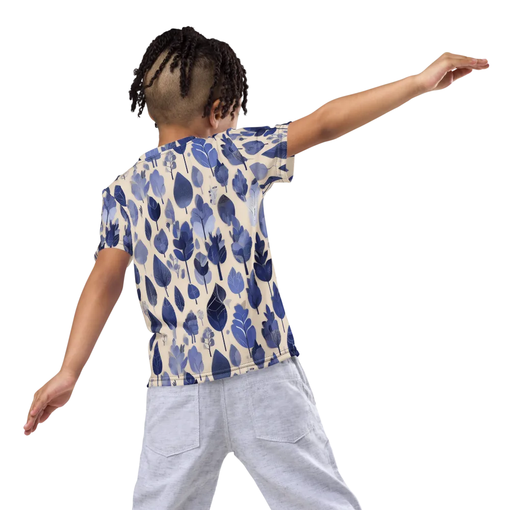Moonlit Foliage on Kids Crew Neck T-Shirt — Back