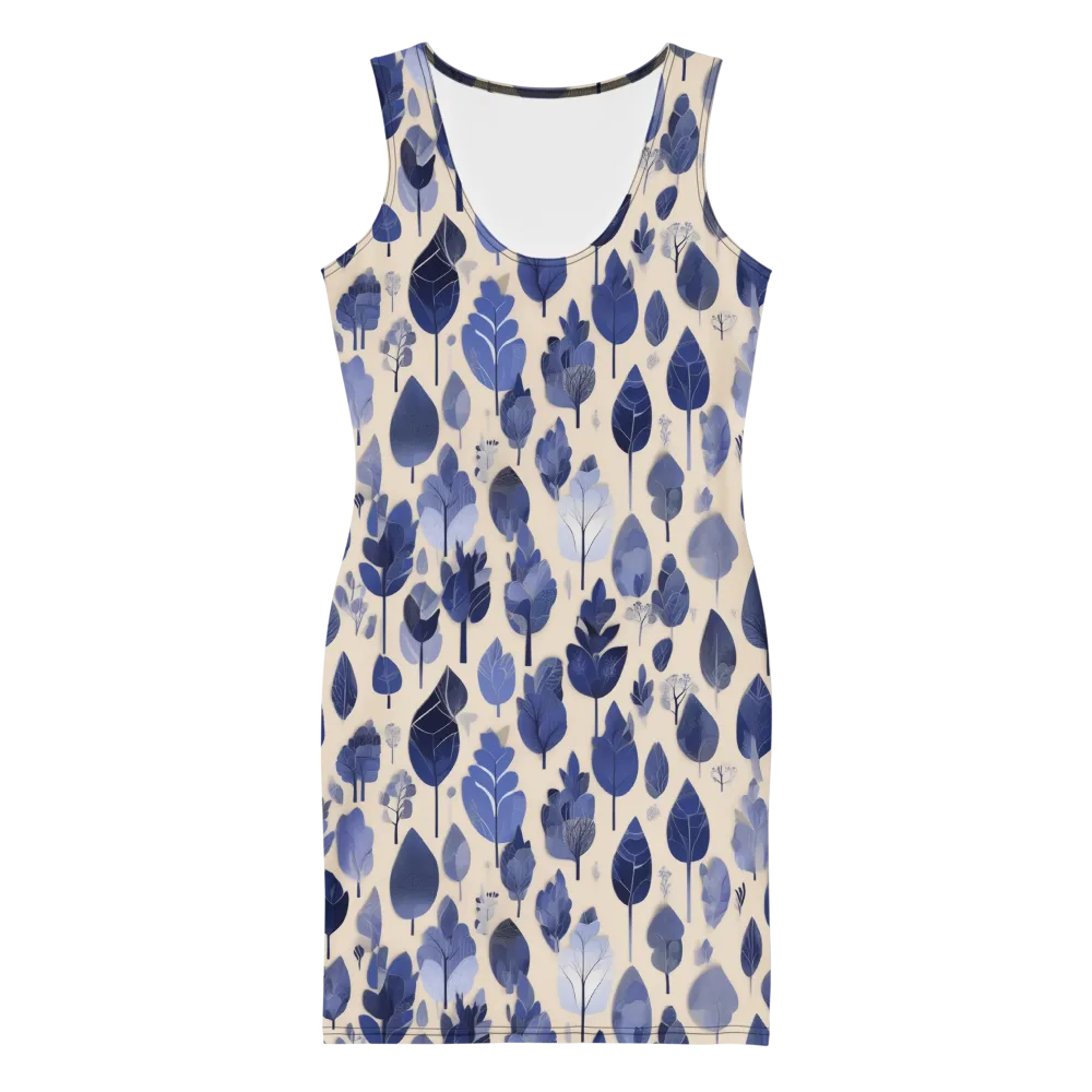 Moonlit Foliage on Bodycon Dress — Front