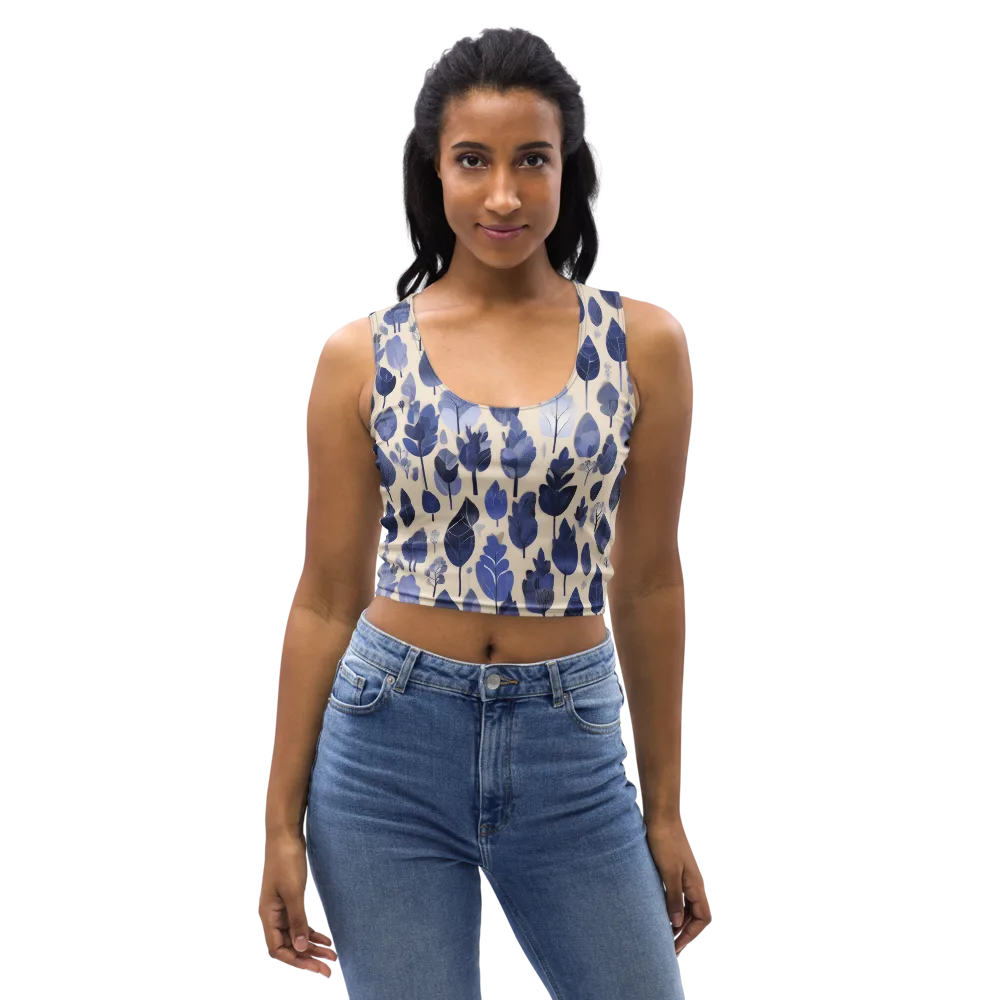 Moonlit Foliage on Crop Top — Front
