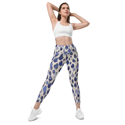 Moonlit Foliage on a Leggings with Pockets