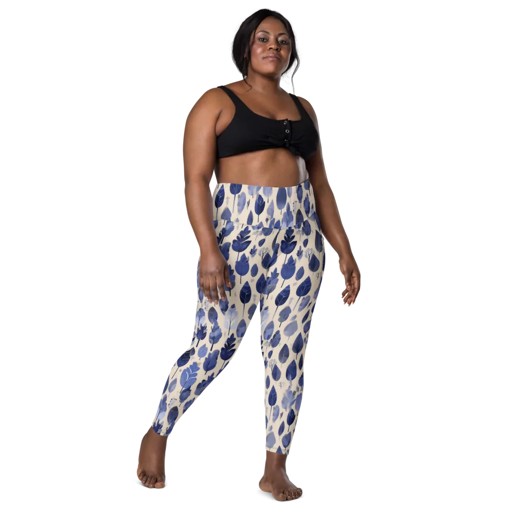Moonlit Foliage on Leggings with Pockets — Front