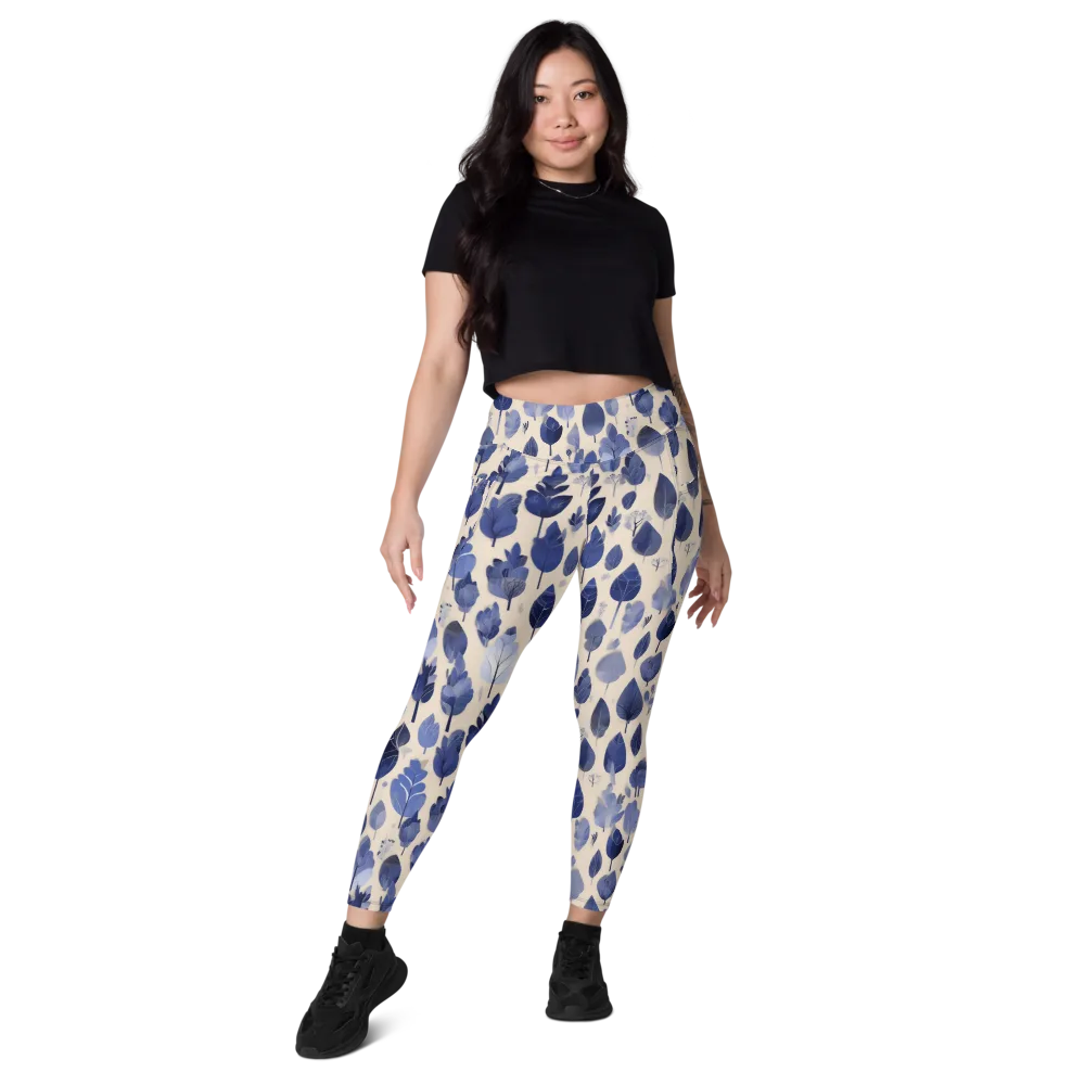 Moonlit Foliage on Leggings with Pockets — Front