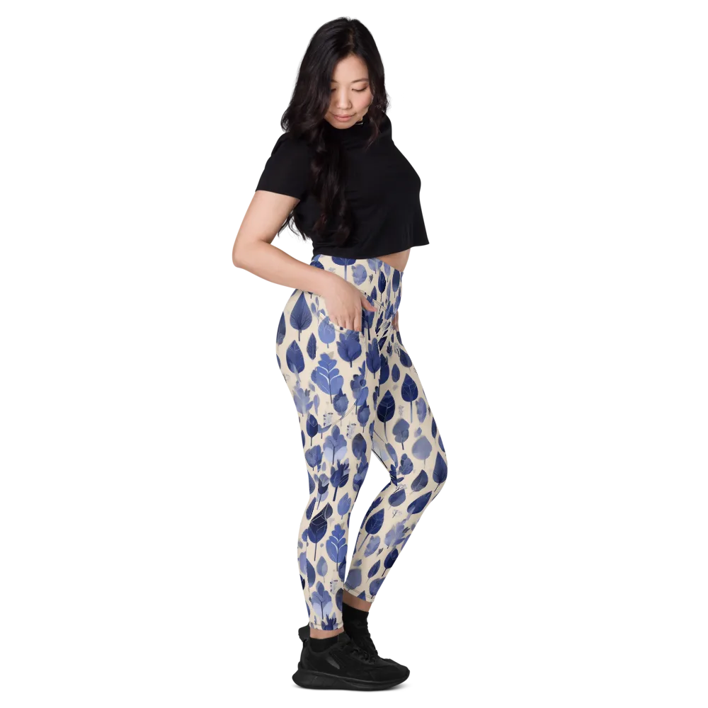 Moonlit Foliage on Leggings with Pockets — Right
