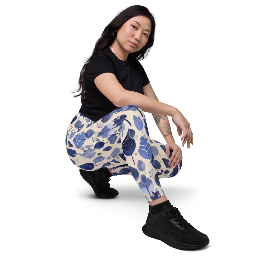 Moonlit Foliage on Leggings with Pockets — Right Front