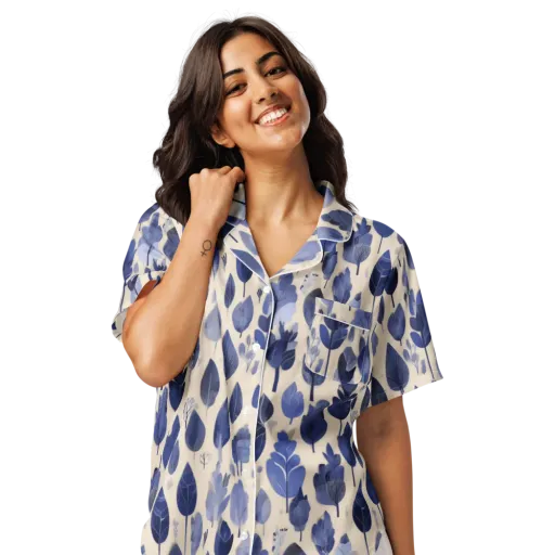 Moonlit Foliage on a Women's Short Sleeve Pajama Top