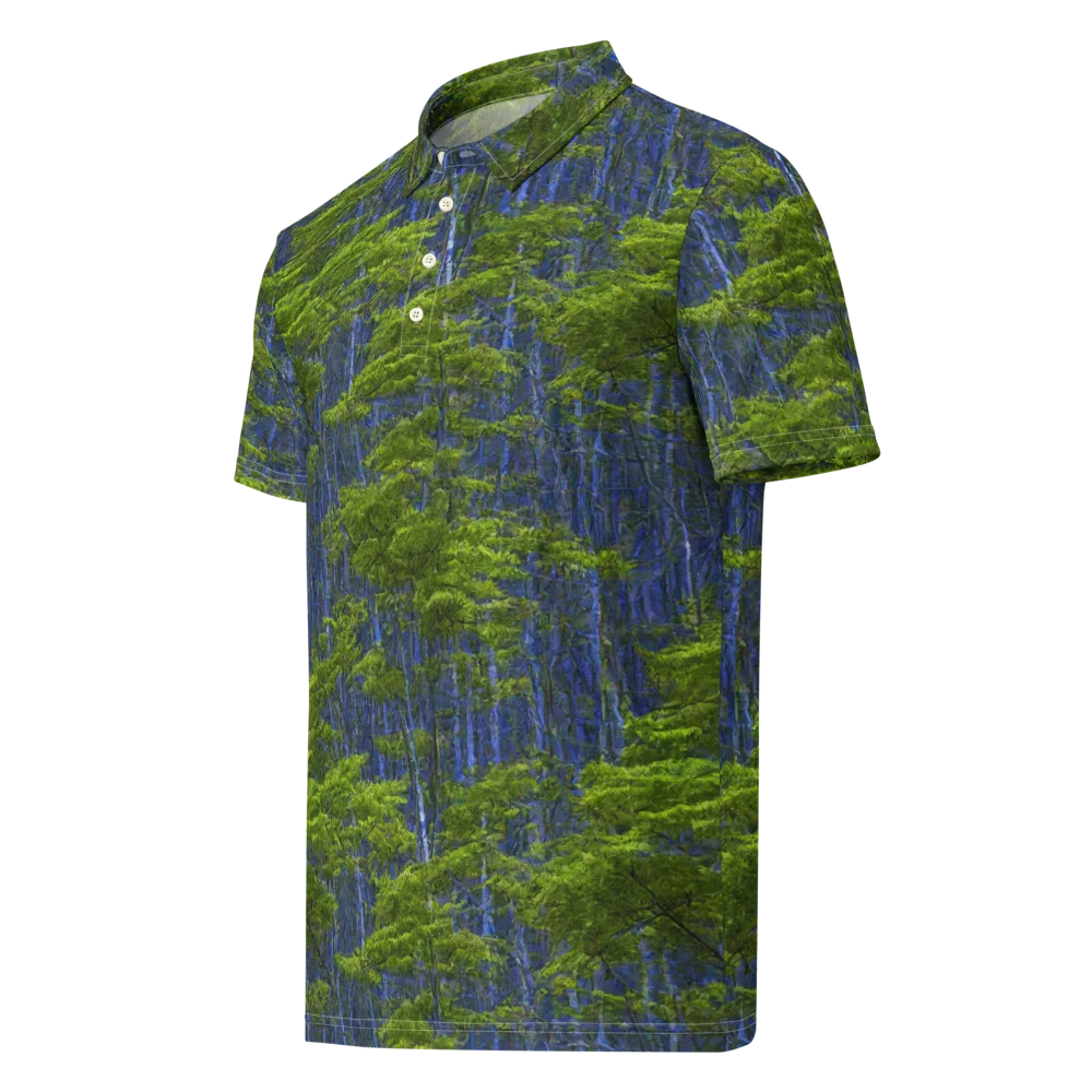 Cobalt Forest on Men's Slim Fit Polo Shirt — Left Front