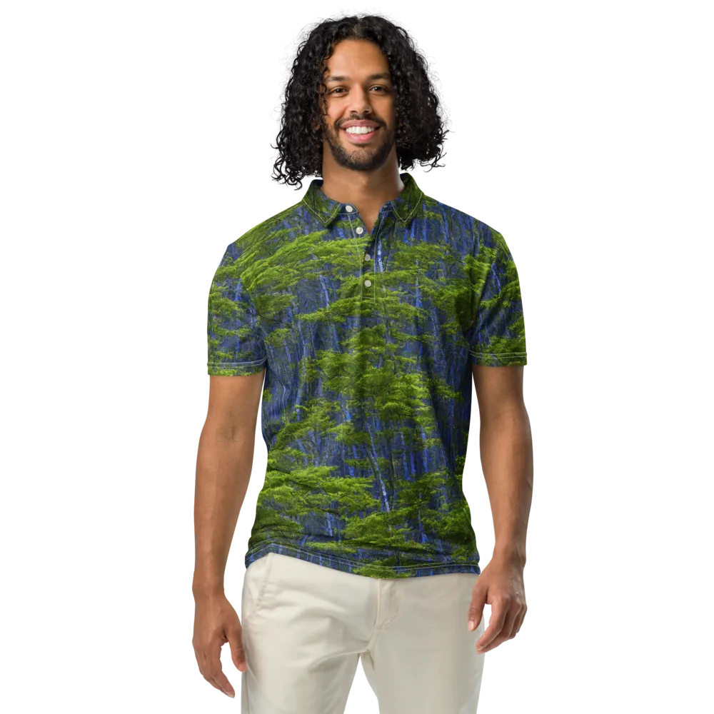 Cobalt Forest on Men's Slim Fit Polo Shirt — Front