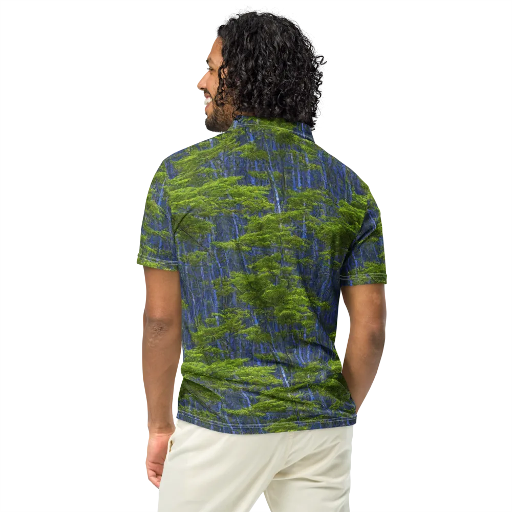 Cobalt Forest on Men's Slim Fit Polo Shirt — Back