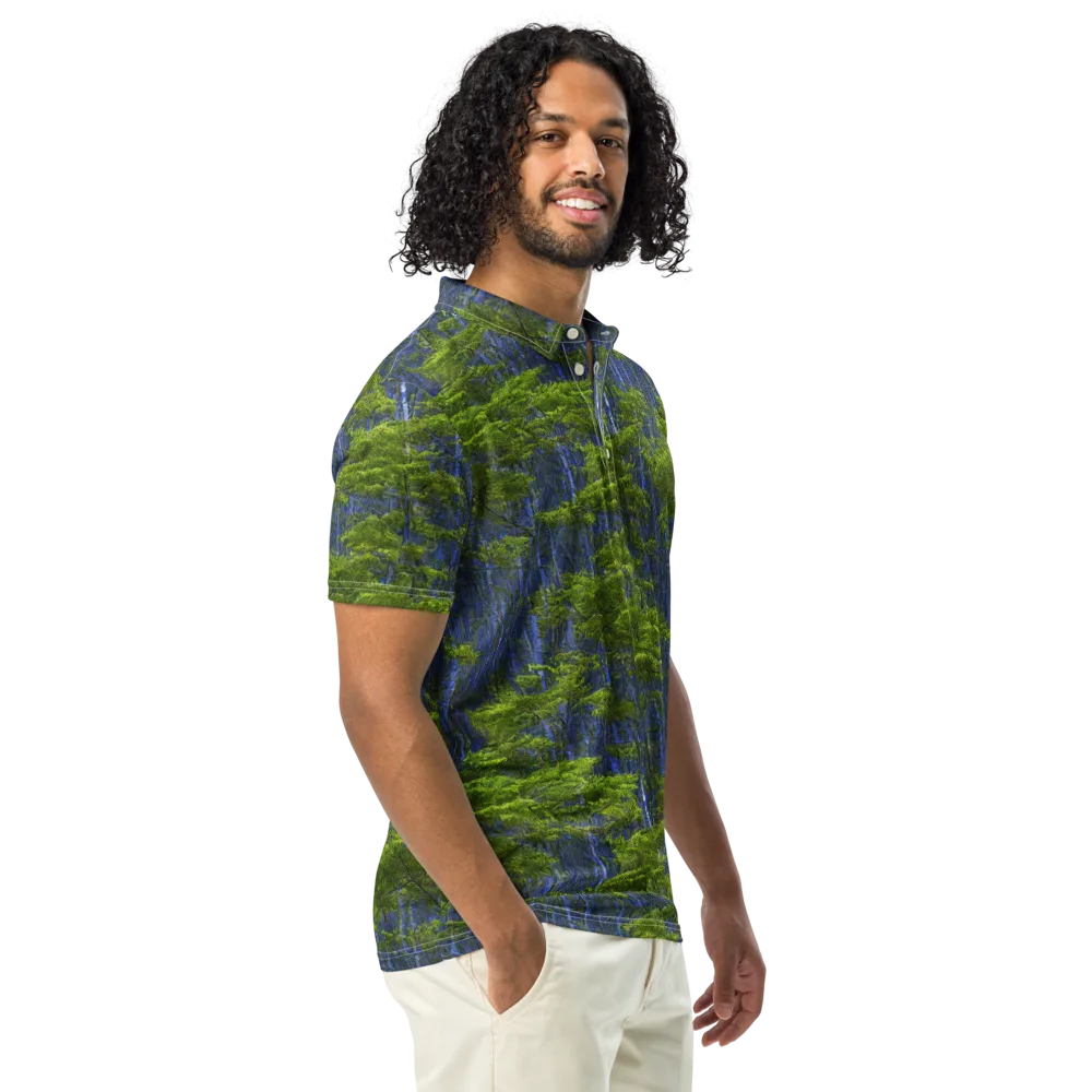 Cobalt Forest on Men's Slim Fit Polo Shirt — Right Front