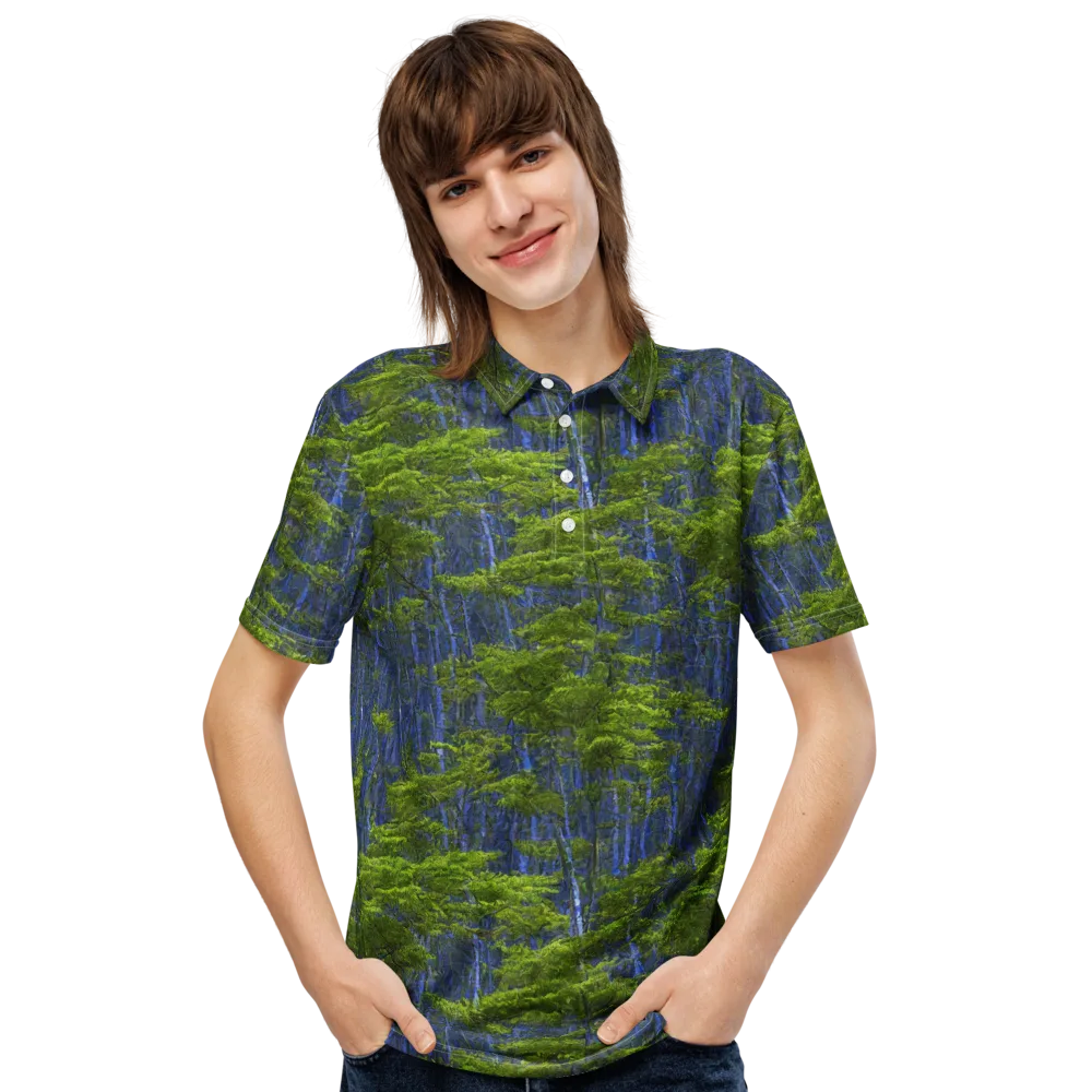Cobalt Forest on Men's Slim Fit Polo Shirt — Front
