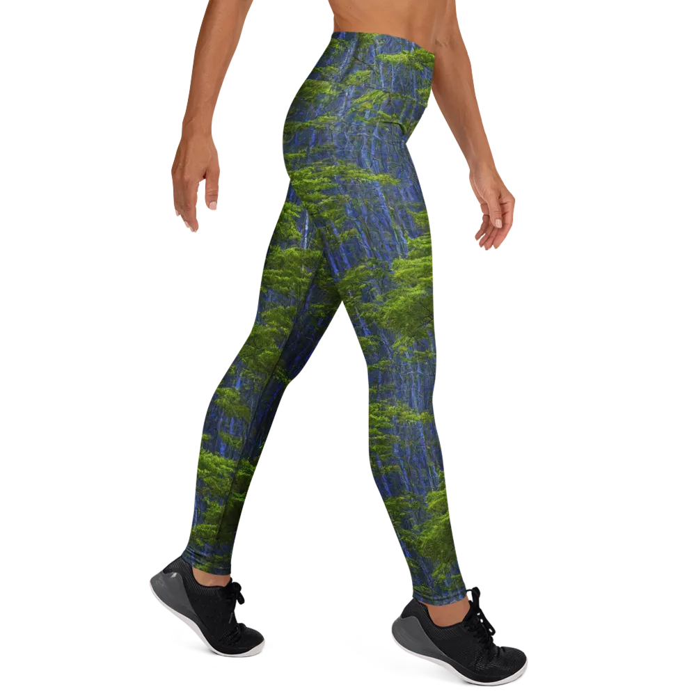 Cobalt Forest on Yoga Leggings — Right