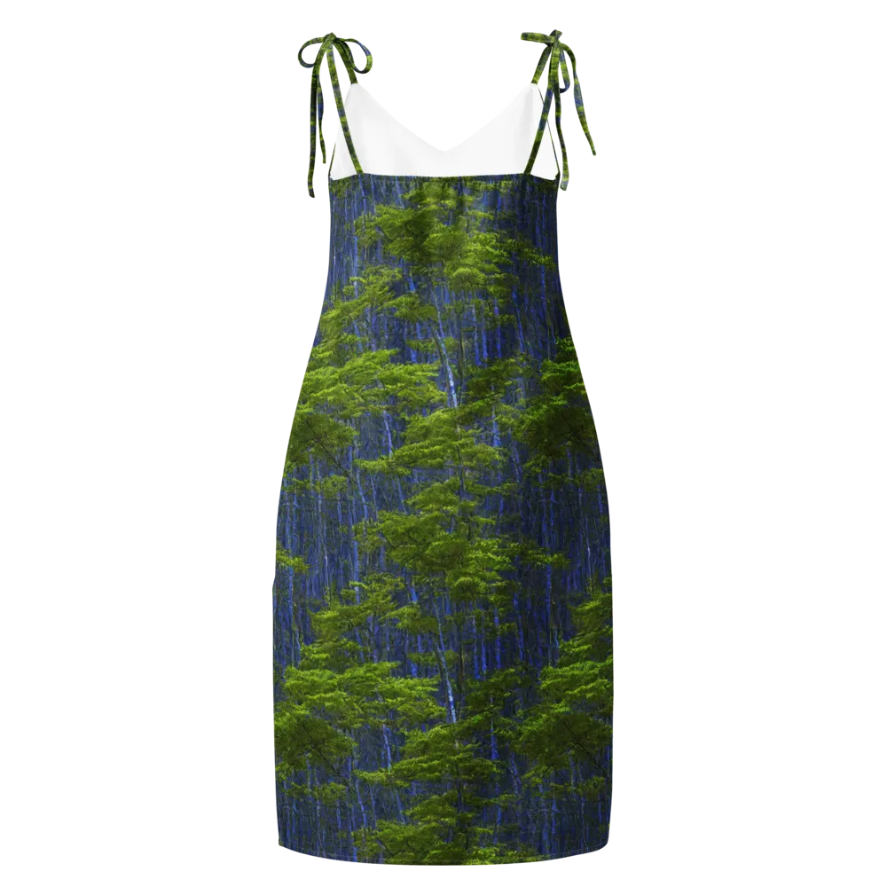 Cobalt Forest on Slip Dress — Back