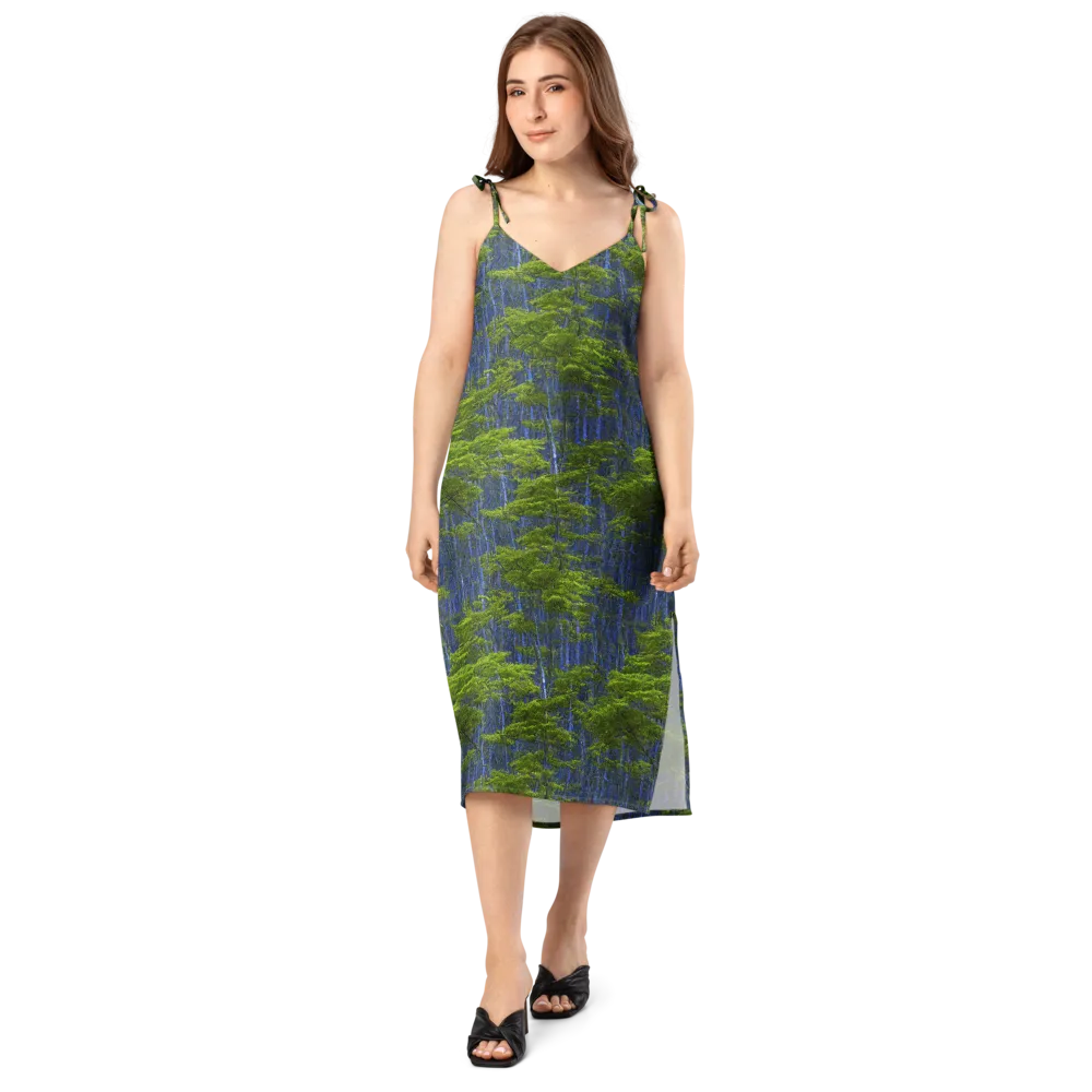 Cobalt Forest on Slip Dress — Front